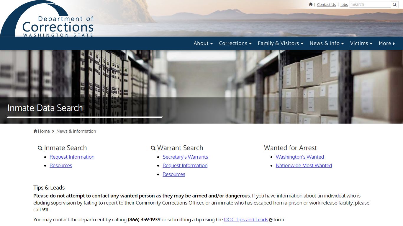 Inmate Data Search | Washington State Department of Corrections